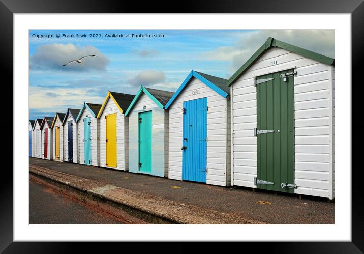 Beach huts on Paignton sea front Framed Mounted Print by Frank Irwin
