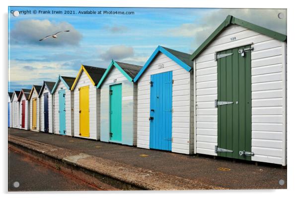 Beach huts on Paignton sea front Acrylic by Frank Irwin