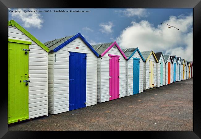 Bathing huts on Paignton sea front Framed Print by Frank Irwin