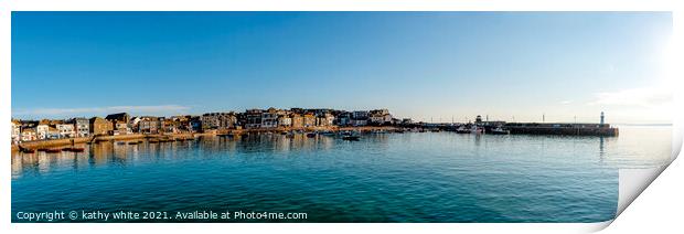 St. Ives Cornwall uk, 	panoramic seascapes Print by kathy white