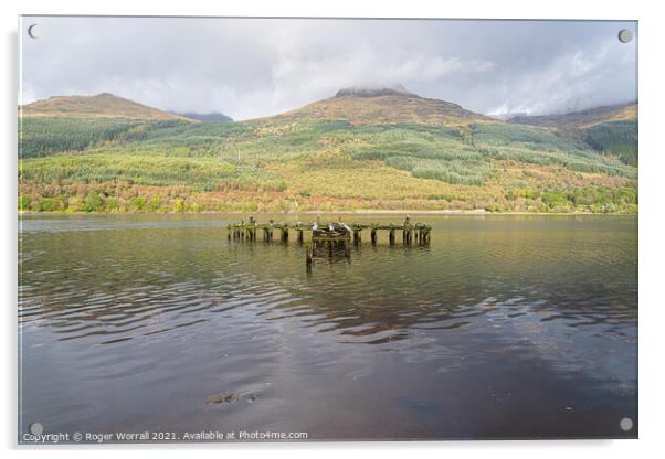 Loch Long, Ben Arthur The Cobbler Acrylic by Roger Worrall