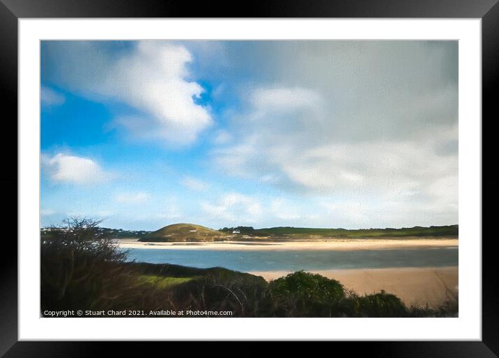 River estuary with dunes and beach at Hayle in Nor Framed Mounted Print by Travel and Pixels 