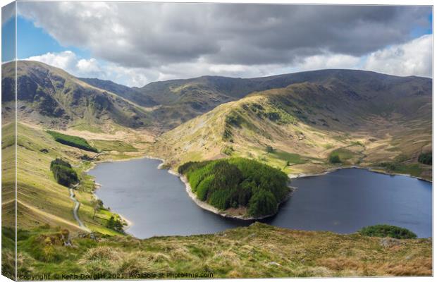 Haweswater, Mardale Head and Riggindale Canvas Print by Keith Douglas