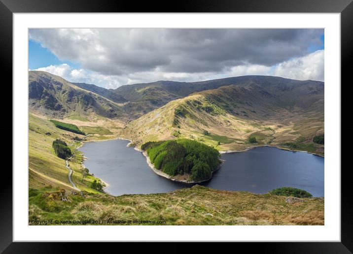 Haweswater, Mardale Head and Riggindale Framed Mounted Print by Keith Douglas