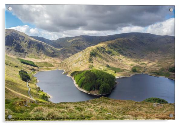 Haweswater, Mardale Head and Riggindale Acrylic by Keith Douglas