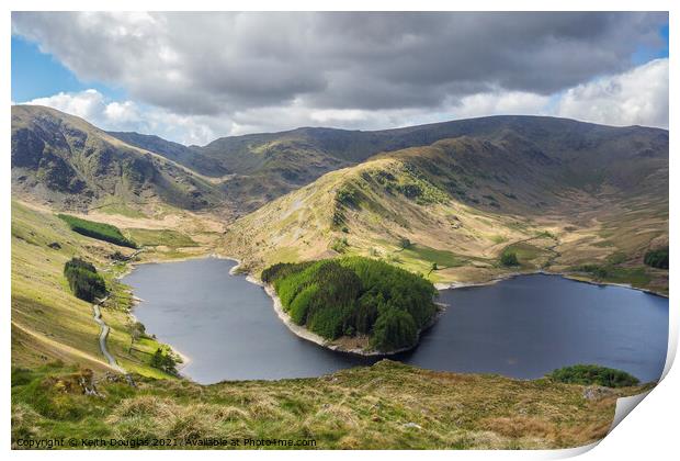 Haweswater, Mardale Head and Riggindale Print by Keith Douglas