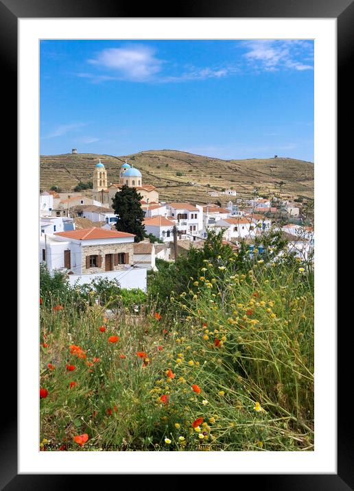 Dryopida Village, Kythnos Island Greece. Framed Mounted Print by Chris North