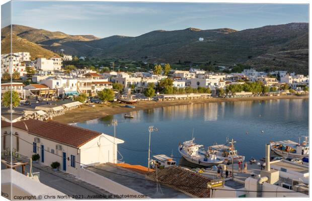 Loutra Harbour,  Kythnos Islands Greece. Canvas Print by Chris North