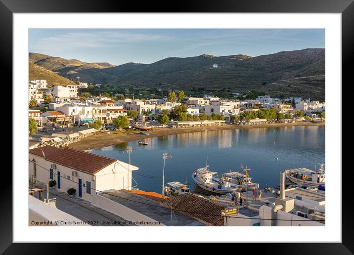 Loutra Harbour,  Kythnos Islands Greece. Framed Mounted Print by Chris North