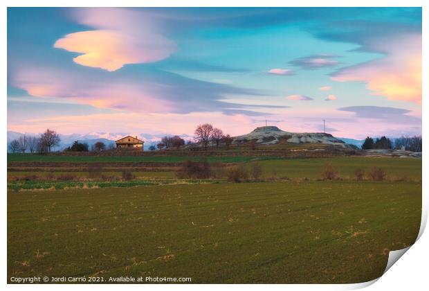 Beautiful clouds in the blue hour. Print by Jordi Carrio