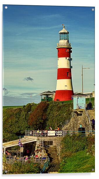 Smeaton's Tower Plymouth Acrylic by Peter F Hunt