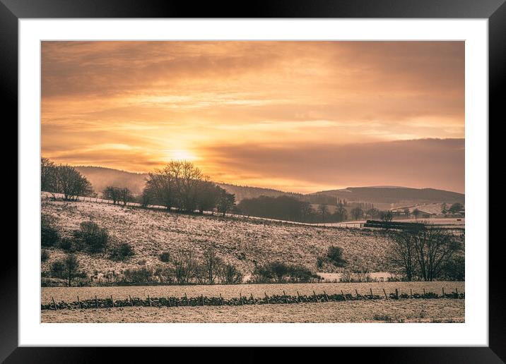Sunset over South Lanarkshire Framed Mounted Print by Duncan Loraine