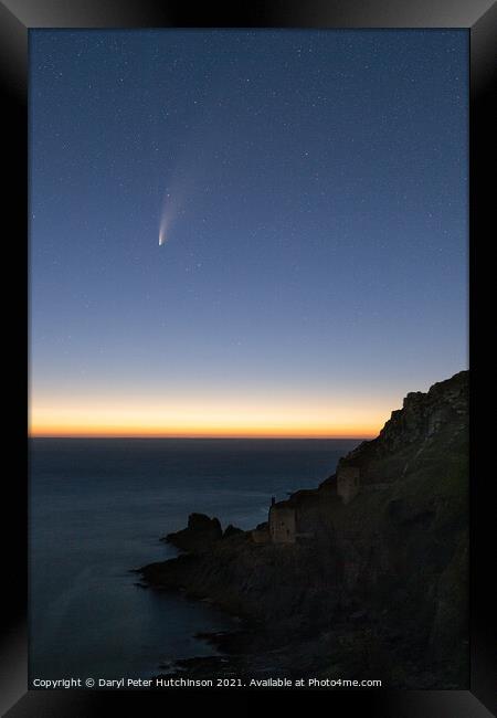 Comet Neowise over The Crowns Botallack Framed Print by Daryl Peter Hutchinson