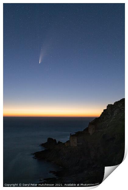 Comet Neowise over The Crowns Botallack Print by Daryl Peter Hutchinson