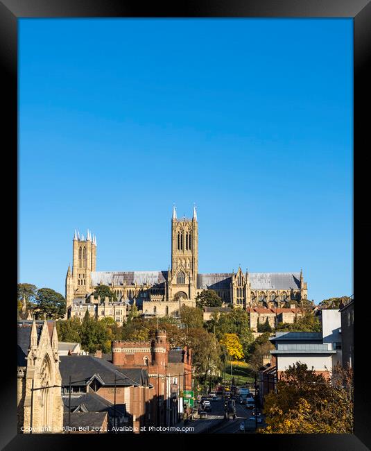 Lincoln Cathedral from the south Framed Print by Allan Bell