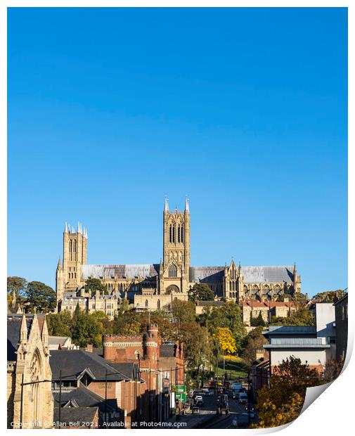 Lincoln Cathedral from the south Print by Allan Bell