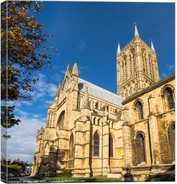 Lincoln Cathedral Central Tower and South Transept Canvas Print by Allan Bell