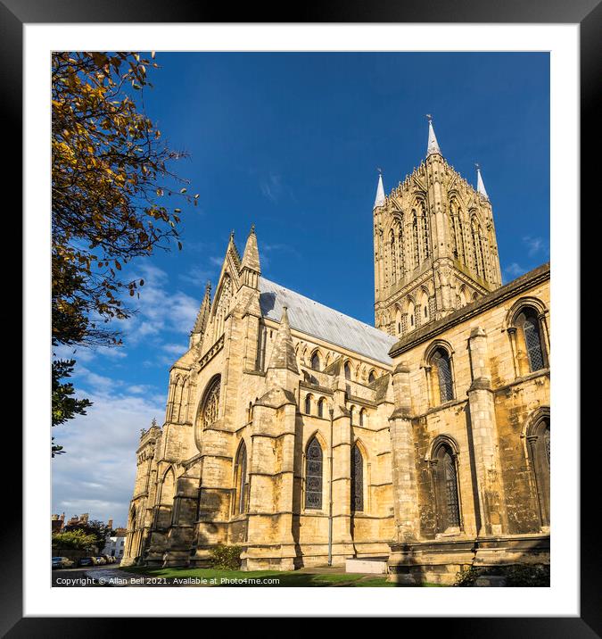Lincoln Cathedral Central Tower and South Transept Framed Mounted Print by Allan Bell