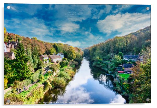 River severn ironbridge gorge shropshire england . Acrylic by Travel and Pixels 