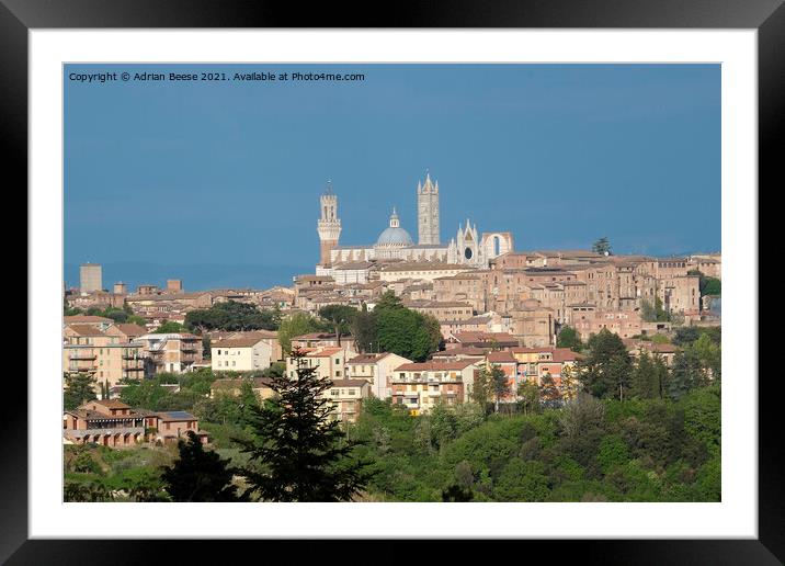 Siena in Tuscany Cityscape Framed Mounted Print by Adrian Beese