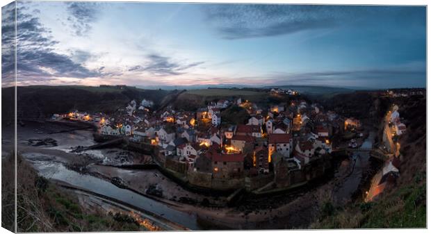 Early morning at Staithes Canvas Print by David Semmens