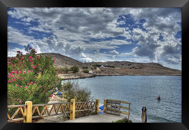 The view from Nik’s Taverna Framed Print by Tom Gomez