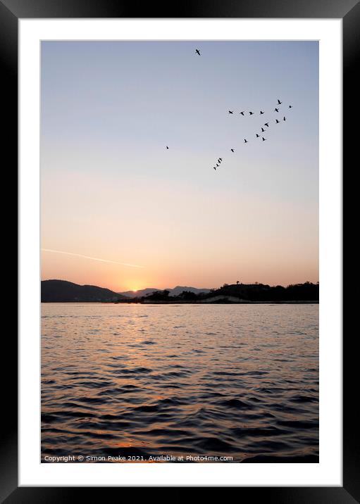 Sunset on Lake Pichola 2 Framed Mounted Print by Simon Peake