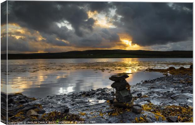 Loch Greshorn sunset  on the Isle of Skye 332 Canvas Print by PHILIP CHALK