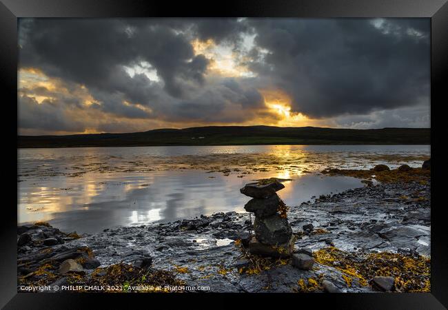 Loch Greshorn sunset  on the Isle of Skye 332 Framed Print by PHILIP CHALK