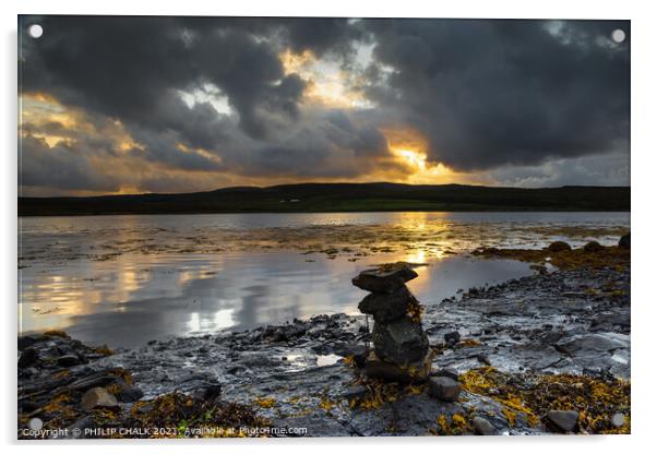 Loch Greshorn sunset  on the Isle of Skye 332 Acrylic by PHILIP CHALK