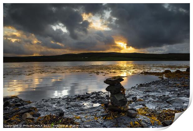 Loch Greshorn sunset  on the Isle of Skye 332 Print by PHILIP CHALK