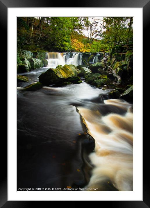 Nelly Ayre foss Waterfall in the north Yorkshire moors 333 Framed Mounted Print by PHILIP CHALK