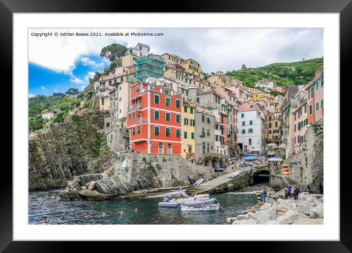 Riomaggiore Framed Mounted Print by Adrian Beese