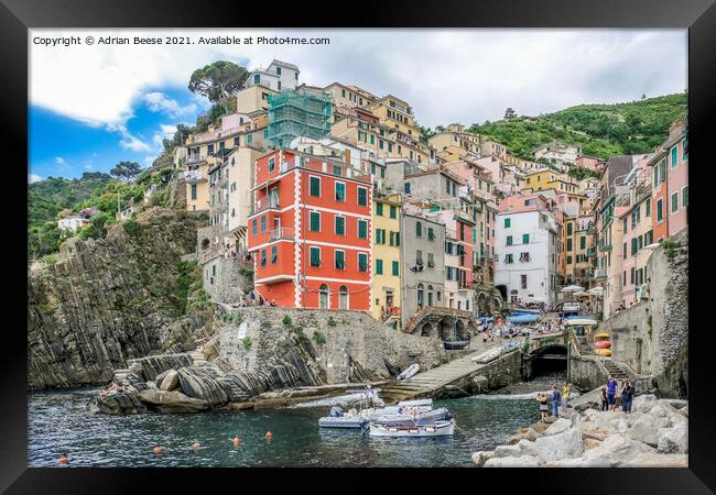 Riomaggiore Framed Print by Adrian Beese