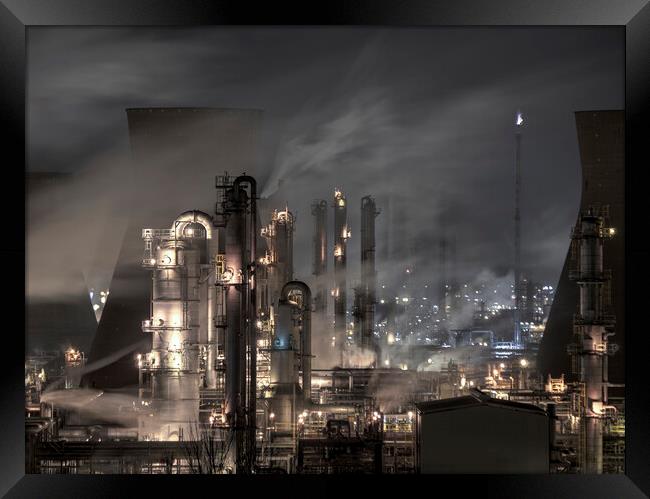 Grangemouth Industry At Night. Framed Print by Tommy Dickson