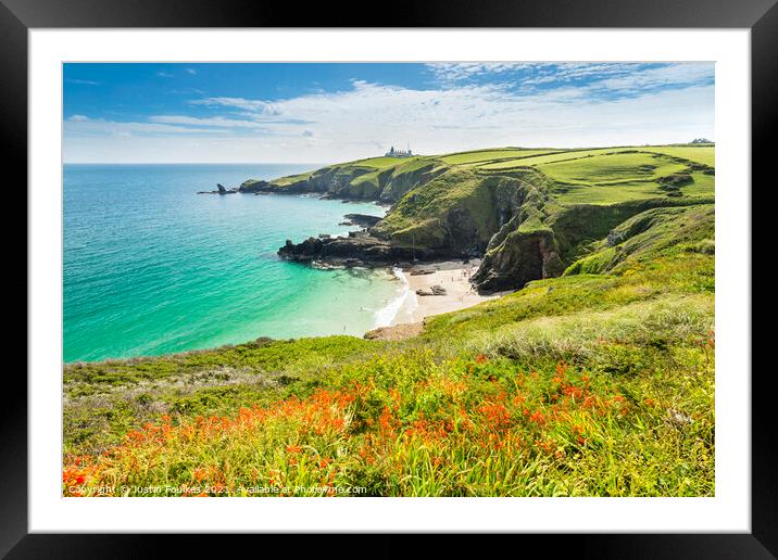 Housel Bay Beach and Lizard Point, Cornwall Framed Mounted Print by Justin Foulkes