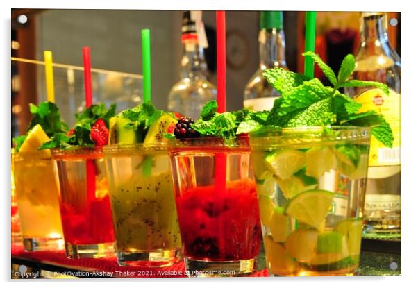 A group of refreshing tropical cocktail drinks Acrylic by PhotOvation-Akshay Thaker