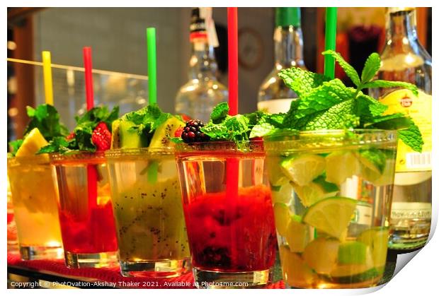 A group of refreshing tropical cocktail drinks Print by PhotOvation-Akshay Thaker