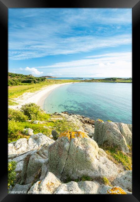 Great Porth beach, Bryher, Isles of Scilly Framed Print by Justin Foulkes
