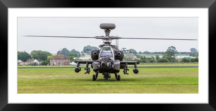 Letterbox crop of the Apache moments before takeoff Framed Mounted Print by Jason Wells