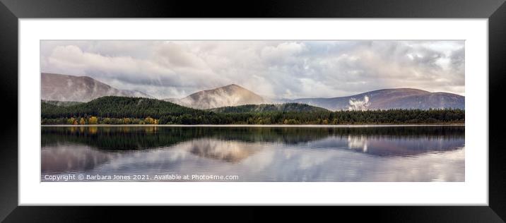 Loch Morlich Reflection Cairngorms NP Scotland. Framed Mounted Print by Barbara Jones