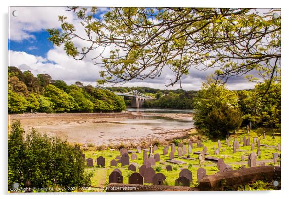 Immortal Harmony: Anglesey's Menai Strait Bridge C Acrylic by Holly Burgess