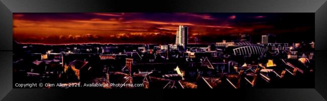Leeds Skyline - Abstract Panoramic Framed Print by Glen Allen