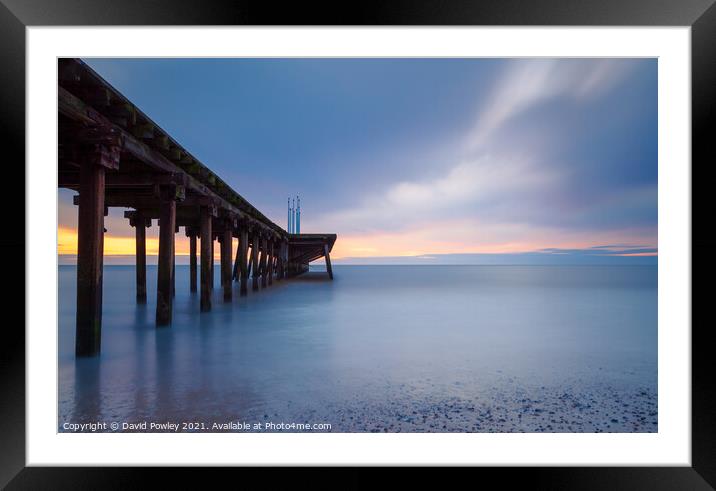 Sunrise over Claremont Pier Lowestoft Suffolk Framed Mounted Print by David Powley
