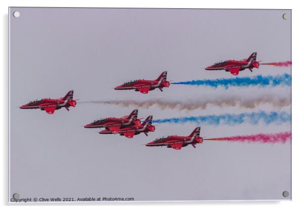 Red Arrows Acrylic by Clive Wells