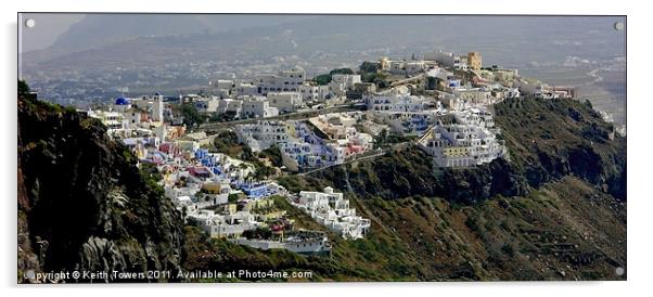 View over Fira, Santorini, Canvases & Prints Acrylic by Keith Towers Canvases & Prints