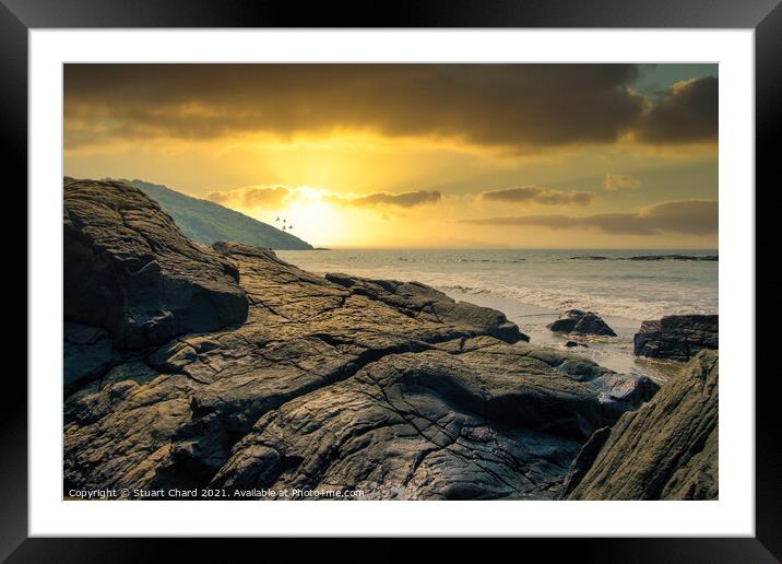 Untouched tropical beach Goa Framed Mounted Print by Stuart Chard