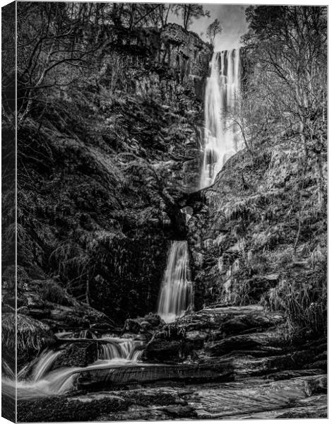 Llanrhaeadr Ym Mochnant Waterfall Canvas Print by Roger Foulkes