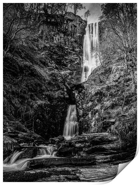 Llanrhaeadr Ym Mochnant Waterfall Print by Roger Foulkes