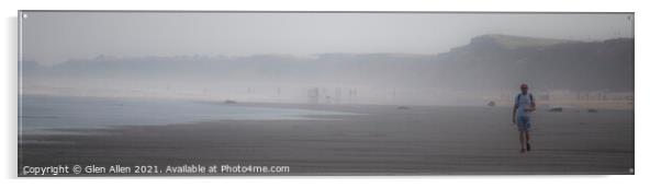 Walking through the sea mist - Panoramic  Acrylic by Glen Allen